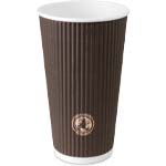 Chocolate Brown Ripple Paper Coffee Cups - 20 oz.
