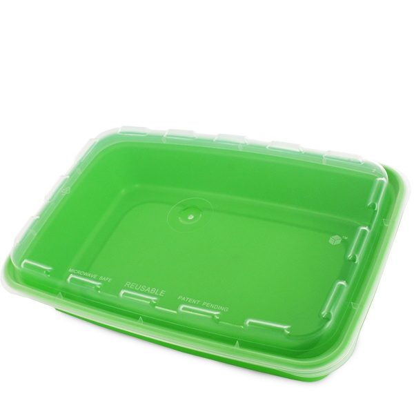 28 oz. Lime Green Plastic Meal Prep / Takeout Container