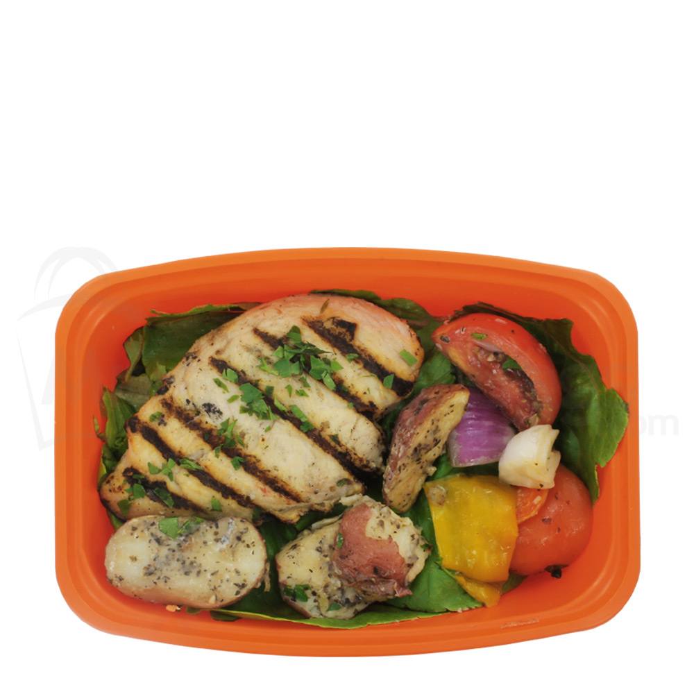 38 oz. Orange Plastic Meal Prep Container / Plastic Takeout Container