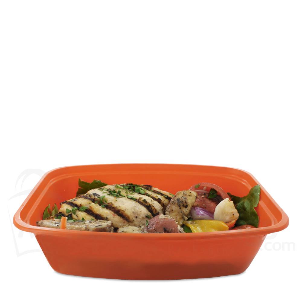 38 oz. Orange Plastic Meal Prep Container / Plastic Takeout Container