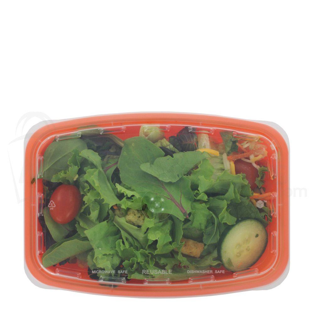 38 oz. Orange Plastic Meal Prep Container / Plastic Takeout Container