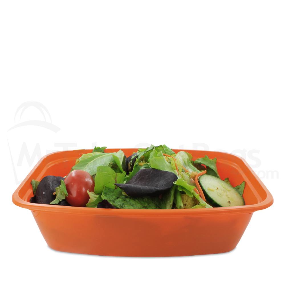 38 oz. Orange Plastic Meal Prep Container / Plastic Takeout Container