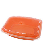 38 oz. Orange Plastic Meal Prep Container / Plastic Takeout Container