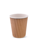 8 oz. Brown Kraft Insulated Ripple-Wrap Paper Coffee Cups