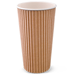 20 oz. Brown Kraft Insulated Ripple-Wrap Paper Coffee Cups