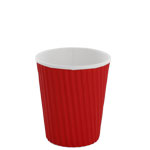 8 oz. Red Insulated Ripple-Wrap Paper Coffee Cups