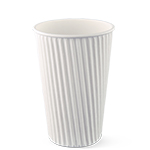 16 oz. White Insulated Ripple Wrap Paper Coffee Cups