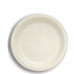 7" Sturdy Value White Sugar Cane Fiber Luncheon Plate