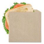 Double Opening Grease Resistant Kraft Sandwich Bags - 7 x 6.75 in.