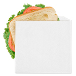 Double Opening Grease Resistant White Sandwich Bags - 7 x 6.75 in.