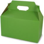 Apple Green Pinstripe Gable Boxes - 9-1/2 x 5 x 5"