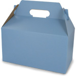 French Blue Pinstripe Gable Boxes - 9-1/2 x 5 x 5"