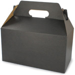 Black Pinstripe Gable Boxes - 9-1/2 x 5 x 5"