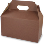 Chocolate Brown  Pinstripe Gable Boxes - 9-1/2 x 5 x 5"