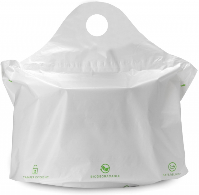 Seal 2 Go - Biodegradable Tamper Evident Plastic Takeout Bags - 21 x 18 + 10 in.