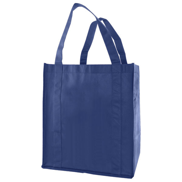 Navy Blue Reusable Grocery Bag w/ handle - 13 x 10 x 15 in.