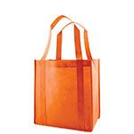 Orange Reusable Grocery Bag w/ handle - 12 x 8 x 13 in.