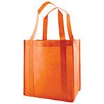 Orange Reusable Grocery Bag w/ handle - 13 x 10 x 15 in.