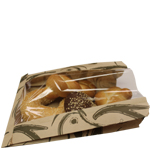 Brown Kraft Sandwich / Bread "Bio-View" Bag With PLA Window - 6.5 X 2.5 X 9"
