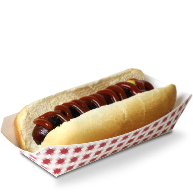 Plaid Paper Hot Dog / Fry Tray
