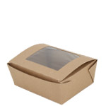 Bio-Plus # 8 VIEW EARTH 100% Recycled Kraft Windowed Take Out Food Container