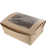 Bio-Plus # 4 VIEW EARTH 100% Recycled Kraft Windowed Take Out Food Container