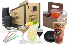 Several pieces of coffee & beverage packaging