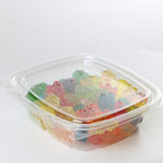 Clear Tamper-Resistant, Tamper-Evident Clamshell Container with Hinged Flat Lid - 8 oz.