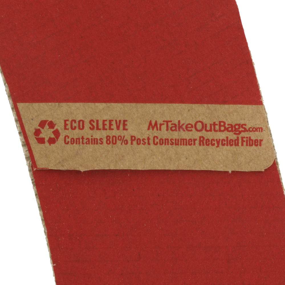 Red Paper Coffee Cup Sleeves - EcoSleeve (12, 16, 20 oz.)