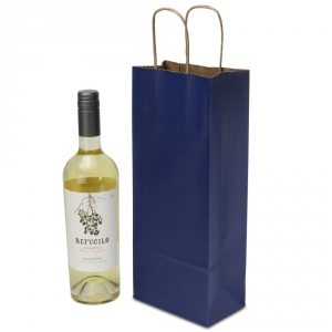 Wine Bottle Bag in Purple and Navy
