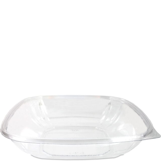 Clear Square PET Plastic Bowl Wide - 48 oz.