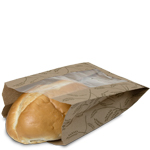 Wheat Print Kraft PET Window Paper Bread Bags 8.5 x 4.5x 14 in.