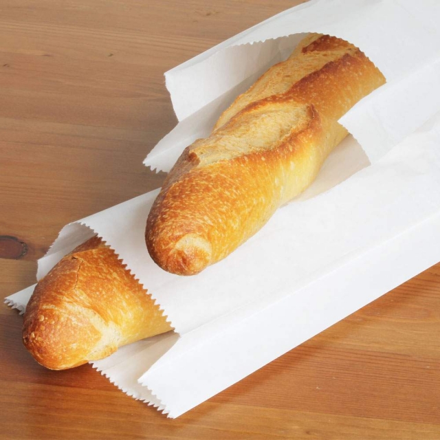 White Merchandise Bags for Bread or Wine Bottle - 5 x 2 x 18"