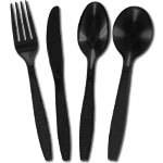 Black Heavy-weight Cutlery