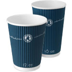Blue Ripple Paper Coffee Cups