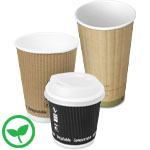 Insulated Compostable Paper Coffee Cups