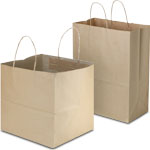 100% Recycled Brown Kraft Shopping Bags