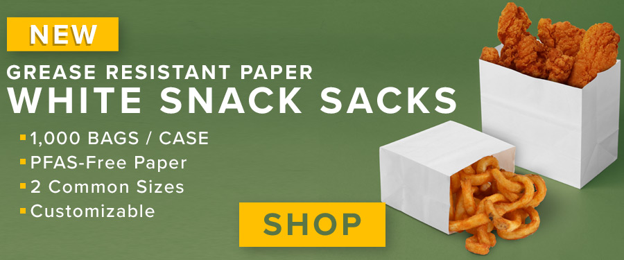 White Paper Snack Sacks Fry Bags