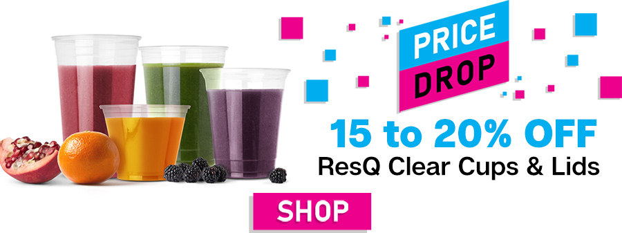 resq recycled clear plastic cups price drop promo